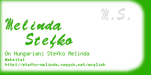 melinda stefko business card